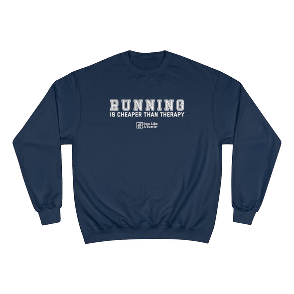 Running is Cheaper Than Therapy - Eco-Friendly Crewneck Sweatshirt